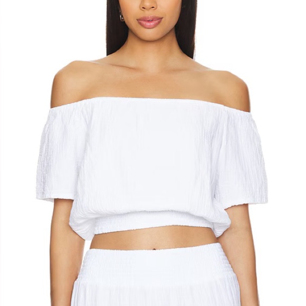 BOBI Off The Shoulder Top in White